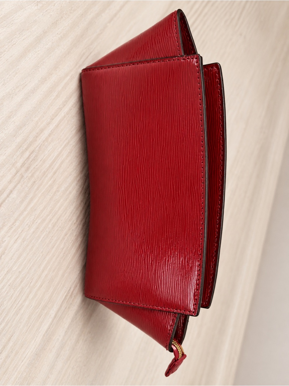 Estee Lauder Red Textured Leather Fold Wallet
